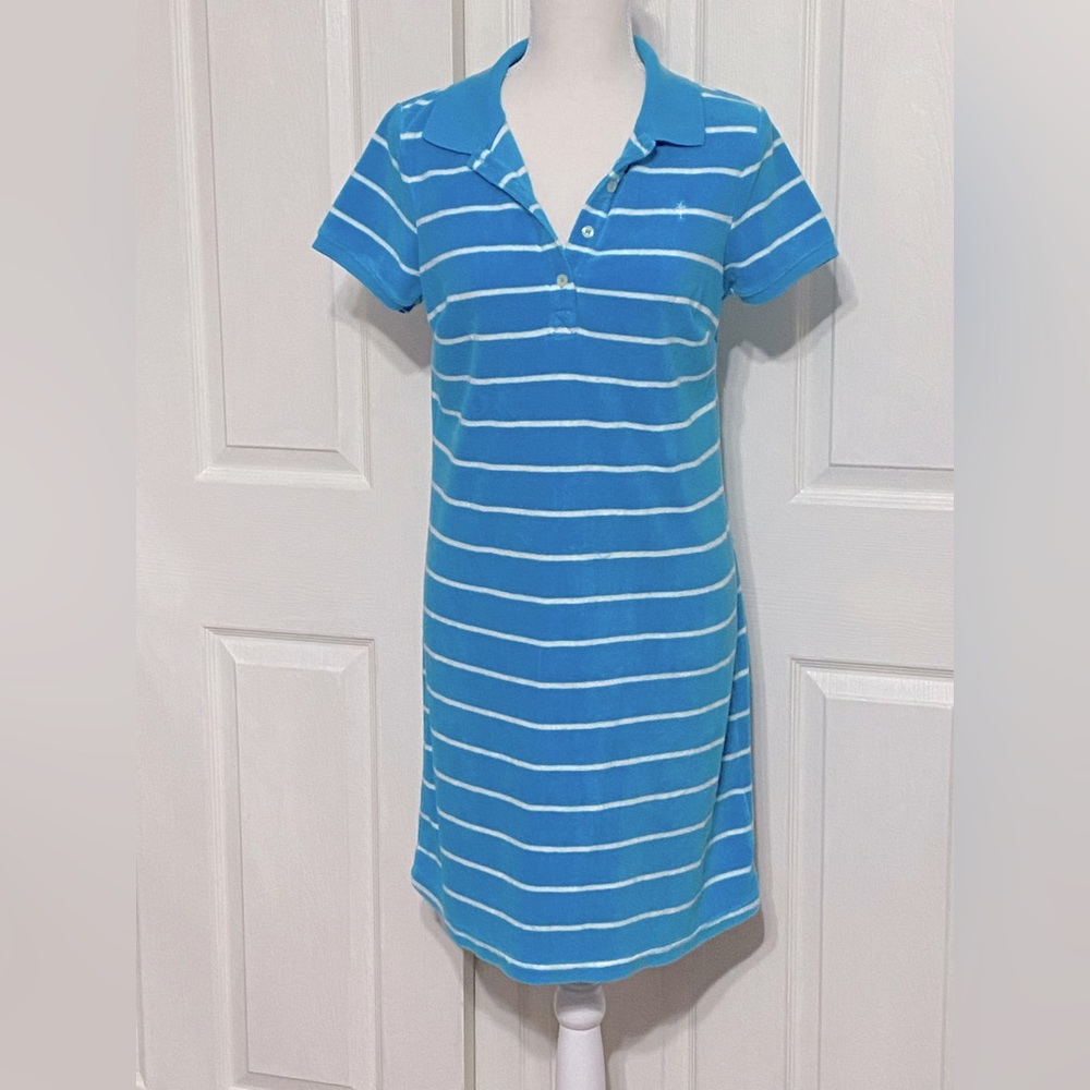 Lilly Pulitzer Turquoise with White Stripes Soft Terrycloth Swim Coverup Size Sm